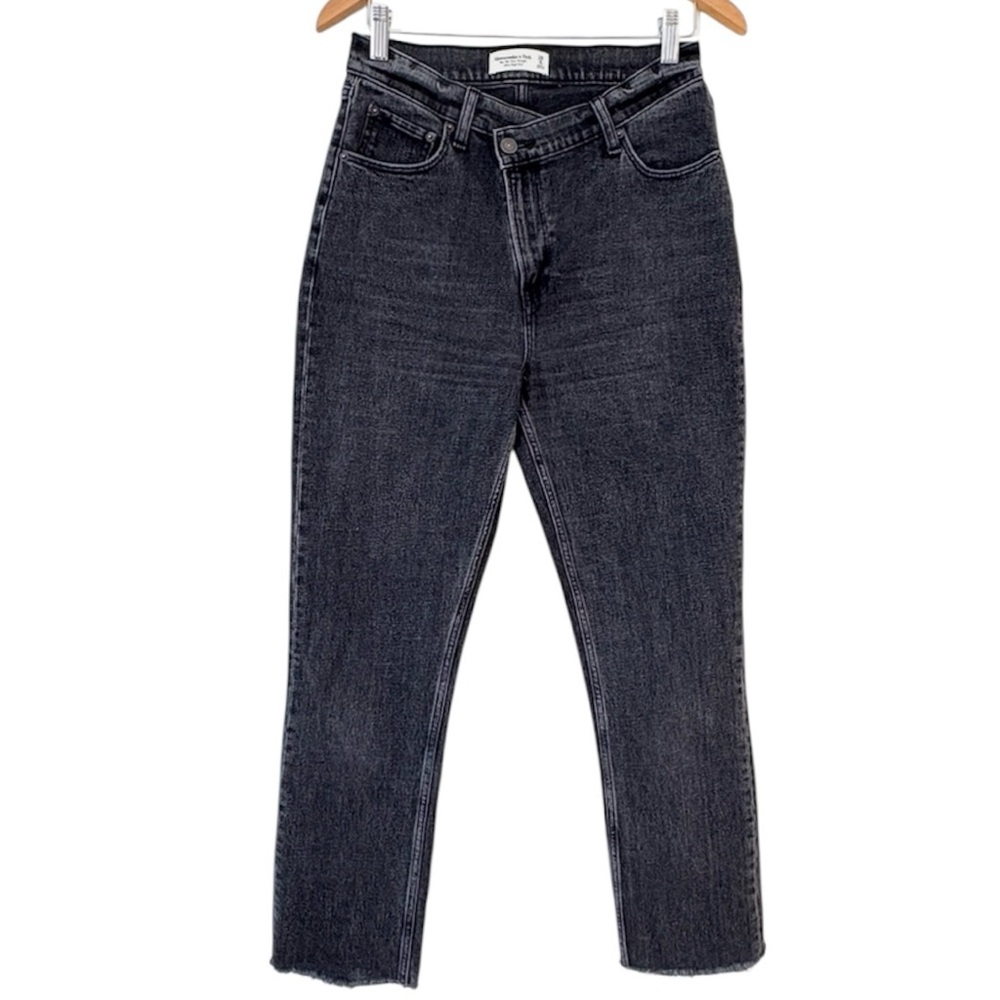 Abercrombie & Fitch The 90s Slim Straight Ultra High Rise Jeans Dark Denim Sz 29